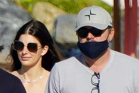 Leonardo DiCaprio & Camila Morrone take a stroll on St. Barts Beach