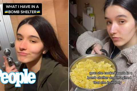 Ukrainian Woman Documents What Her Family Cooks and Eats Inside Bomb Shelter via Tik Tok | PEOPLE