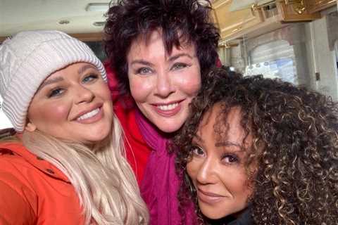 Emily Atack cosies up with Mel B and Ruby Wax as they film new US show in Wild West