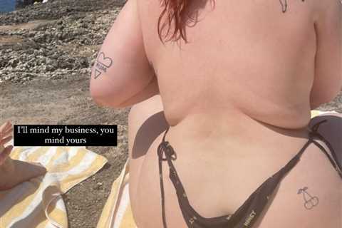 Jonathan Ross’s daughter Honey shares topless snap from holiday as she poses in just a thong