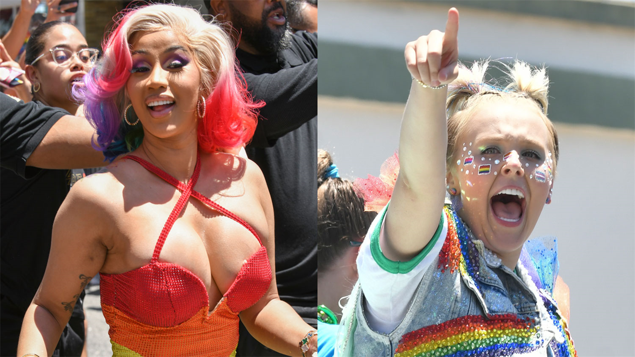 Cardi B & JoJo Siwa have a blast at the Pride Parade in West Hollywood!