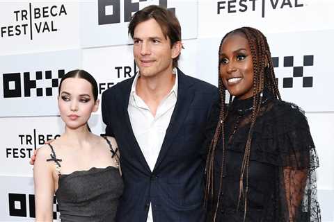 Ashton Kutcher joins co-stars Dove Cameron & Issa Rae at the ‘Vengeance’ premiere at the 2022..