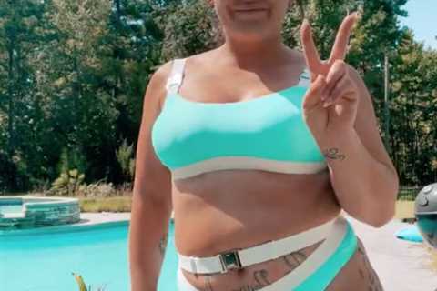 Teen Mom Jenelle Evans flaunts curves and giant thigh tattoo in neon bikini on TikTok after sharing ..