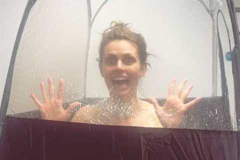 Strictly stars Ellie Taylor and Jayde Adams strip completely nude as they ‘get their bits’ spray..