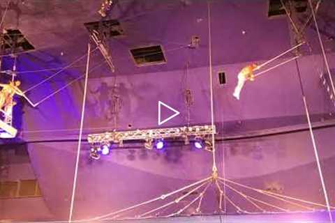 Watching the circus acts at Circus Circus in Las Vegas- Trapeze