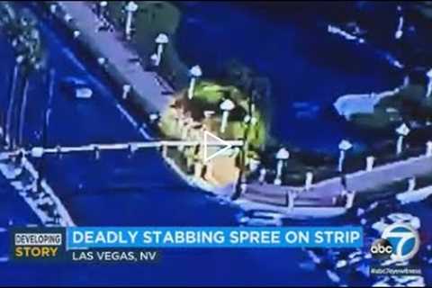 Surveillance video from Las Vegas stabbing shows suspect fleeing scene