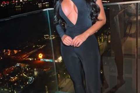 Towie’s Yazmin Oukhellou goes braless in very daring jumpsuit in Dubai