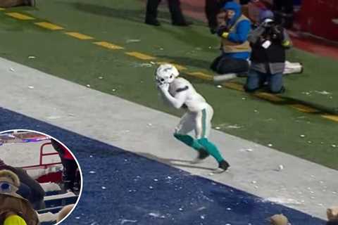 Refs threaten Bills with penalty as fans hurl snowballs at Dolphins players