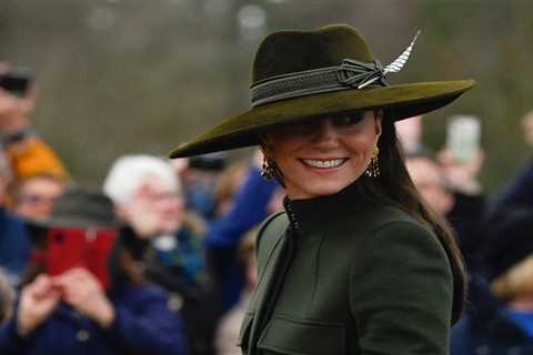 Prince William, Kate, George, Charlotte and Louis beam with festive smiles as they join King..