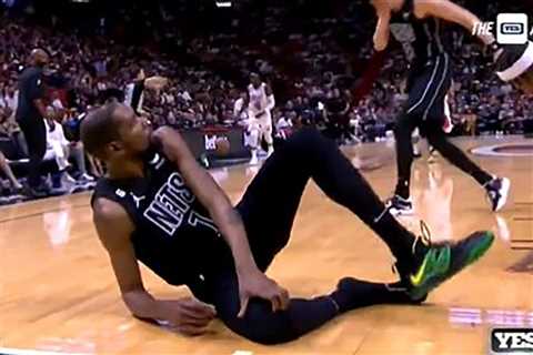 Kevin Durant leaves Nets game with apparent knee injury after Jimmy Butler collision