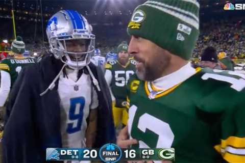 Aaron Rodgers stirs retirement speculation with postgame moment caught on camera