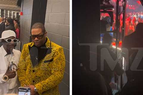 LL Cool J, Flavor Flav and Busta Rhymes Rapping Along Backstage at Grammys