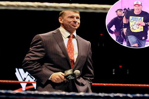 Vince McMahon backstage at WWE’s ‘Monday Night Raw’ with John Cena returning