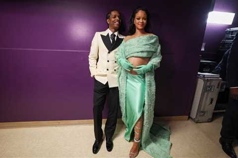 A$AP Rocky Cradles Rihanna’s Baby Bump at the 2023 Oscars: See the Sweet Backstage Photo