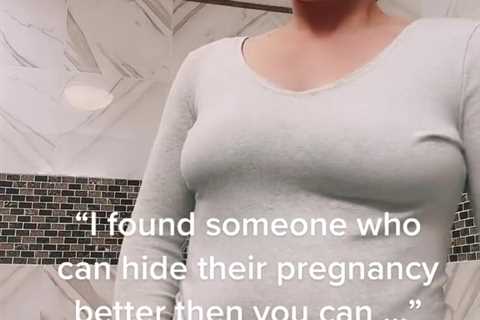 I’m the queen of hiding my pregnancy, I just suck in my bump and – people are always shocked when I ..