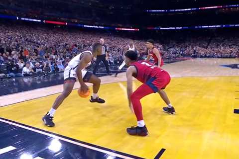 San Diego State’s Lamont Butler nearly stepped out of bounds before buzzer-beater