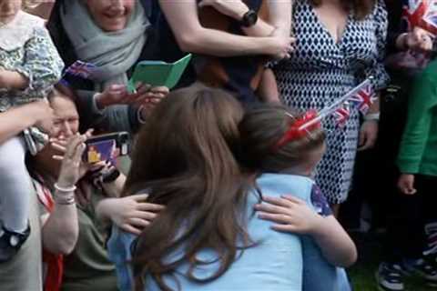 Touching moment Princess Kate hugs little girl who is overcome with emotion at meeting her at..