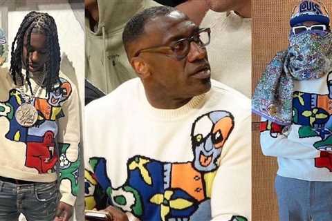 Celebs Love: Shannon Sharpe, Meekz, and Polo G All Spied in Louis Vuitton Puzzle Jacquard Crewneck..