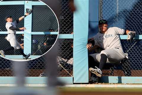 Yankees’ Aaron Judge out of lineup with foot soreness after wall-breaking catch