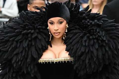 Fashion Bomb Couture: Cardi B Arrive to the Schiaparelli Paris Couture show in a Black Custom..