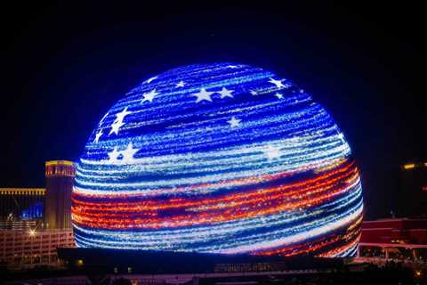 Las Vegas’ Exosphere Lights to Full Capacity for First Time During July 4th Display: See the Photos