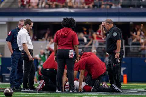 Arkansas’ John Morgan III taken to hospital after scary on-field collapse