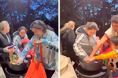 Mom and Kids Seen Taking All Halloween Candy From One House