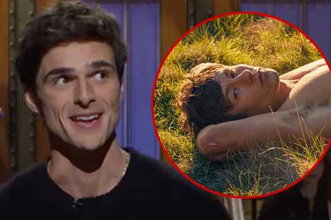 Jacob Elordi Jokes on 'SNL' about 'Saltburn' Sex Scene on Grave