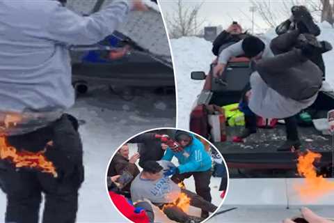 NFL fan catches fire tailgating with Bills Mafia before Chiefs playoff game