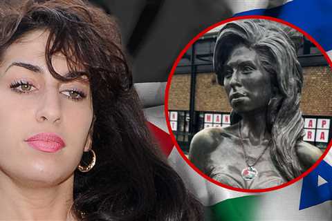 Amy Winehouse Statue's Star of David Necklace Covered By Palestine Flag