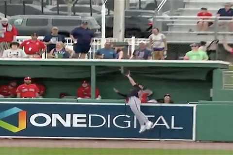 Nationals prospect Daylen Lile avoids serious injury after frightening flip over wall