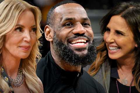 LeBron James Cozies Up with Jeanie Buss, Linda Rambis at Lakers Game