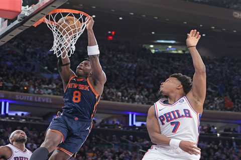 Knicks clamp down on 76ers to avenge loss with rout in OG Anunoby’s return