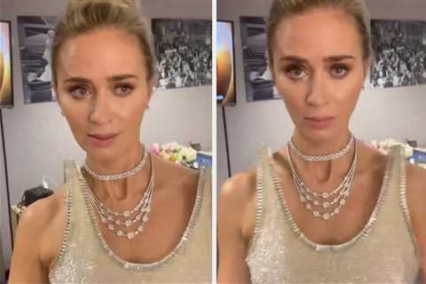 Emily Blunt Showed How Her Levitating Shoulder Dress Worked After People Complained That It..