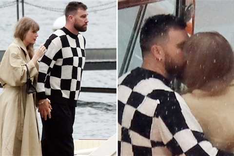 Taylor Swift & Travis Kelce Share a Kiss on Romantic Boat Ride in Italy