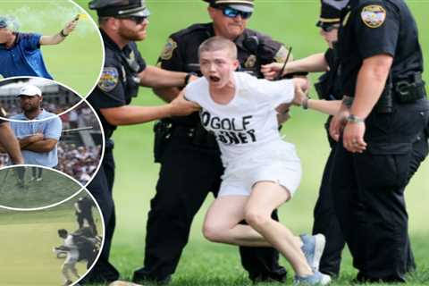 Climate protesters storm 18th hole, vandalize green before huge Scottie Scheffler putt at Travelers ..