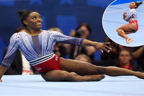 Simone Biles in position to make 2024 Olympics after breathtaking floor routine as US injuries mount