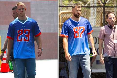 Travis Kelce, Christian McCaffrey Team Up For Commercial Shoot In L.A.