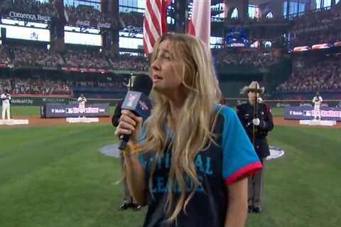 Ingrid Andress delivers train wreck of a national anthem performance at Home Run Derby