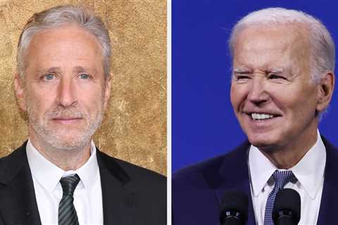 Here's The 1 Very Direct Word Jon Stewart Tweeted After Joe Biden Dropped Out