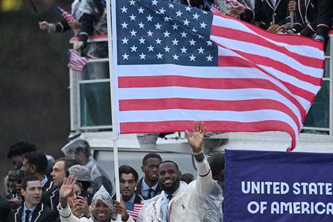 LeBron James, Coco Gauff Hoist American Flag on Team USA Boat At Olympics