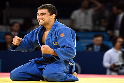 Adil Osmanov injured himself celebrating Olympic judo bronze medal