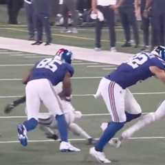 Giants hosed by 15-yard penalty on Daniel Bellinger as refs blow face-mask call