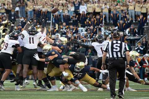 Northern Illinois stuns Notre Dame in blocked field goal wild ending