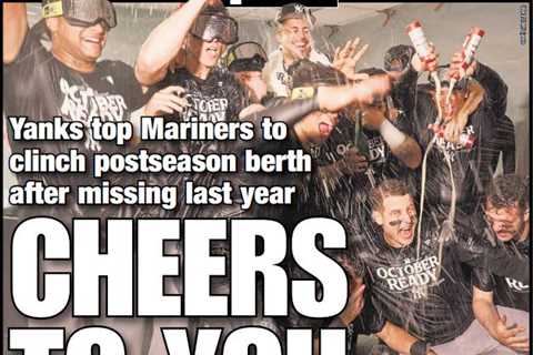 See the Yankees’ champagne-filled clubhouse celebration after clinching MLB playoff berth