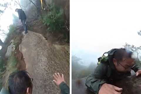 Hiker Records His Own Near-Death Tumble Down Mountain in China on Video