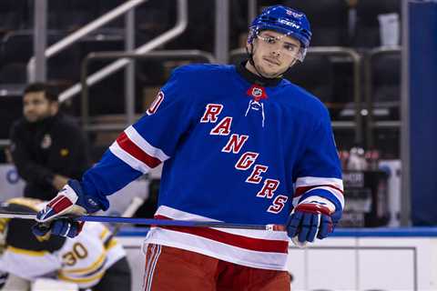 Rangers’ Victor Mancini gets practice look as pair with Adam Fox