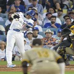 Shohei Ohtani punctuates playoff debut homer with epic bat toss