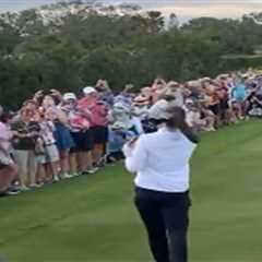 Scary moment for fans as Caitlin Clark shanks one at pro-am