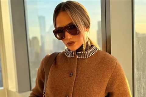 You Ask, We Answer: JLO Posed for Paparazzi in a Camel $4,390 Gucci Cardigan with the matching $890 ..